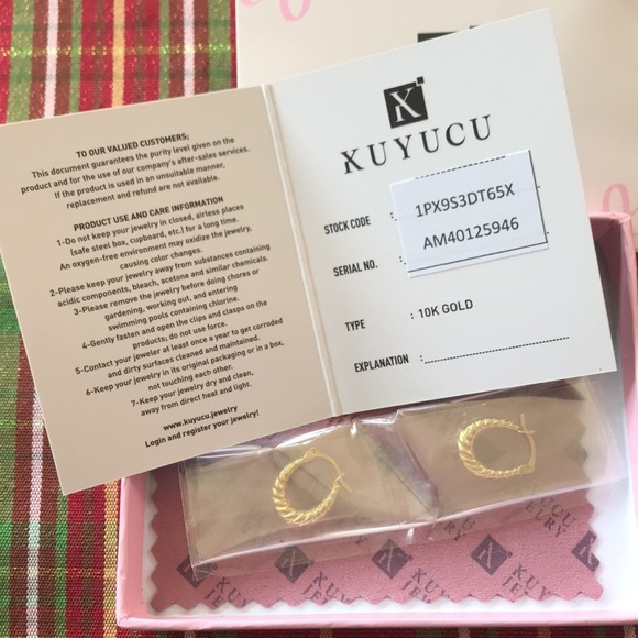 Brand New 10K Gold 14mm Hoop Earrings Mini Lightweight Huggie Real Gold - Picture 5 of 9